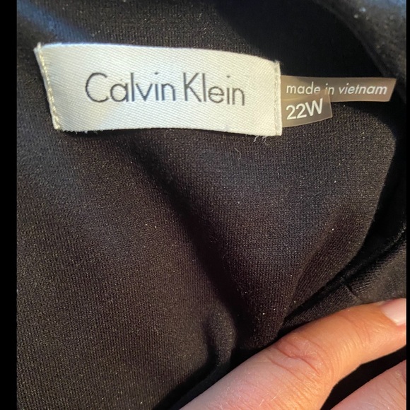 CALVIN KLEIN Black Sleaveless Dress with White Stripe Detail - Plus Size 22W - Picture 5 of 7